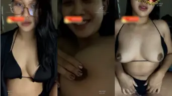 Isadora Bergoyang Dengan Bikini Hitam, Menggoda Payudaranya Yang Menggairahkan