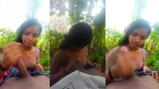 Cewek India Selatan Colok Memek Sambil Ngewe Mulut Di Hutan
