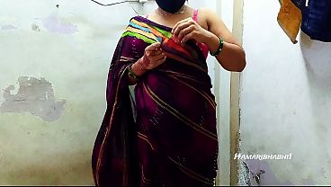 Bikin Makin Panas, Bini Tetangga Pake Saree Tipis Keliatan Jelas, Siap Digeboy